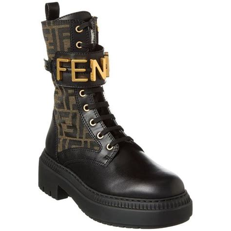 fendi lace up biker boots|Fendi Fendigraphy Ff & Leather Biker Boot Women's .